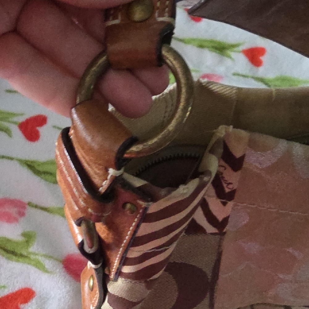 Patchwork Beige & Brown Shoulder Bag - image 8